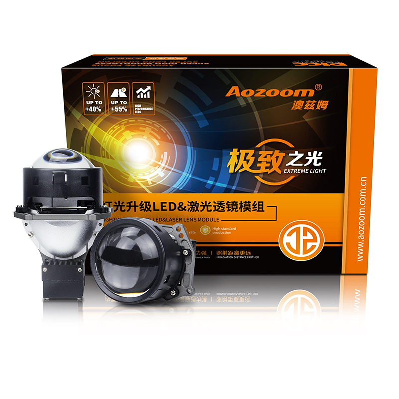 CQL AOZOOM 3inch 12v 49w 56w 6000k Extreme Light Bi led projector lens