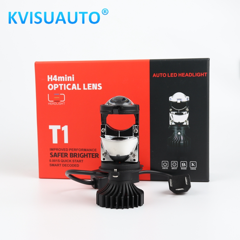 CQL KVISUAUTO 12V 24V T1 H4 LED Headlights car H4 Mini Projector Lens 6000K