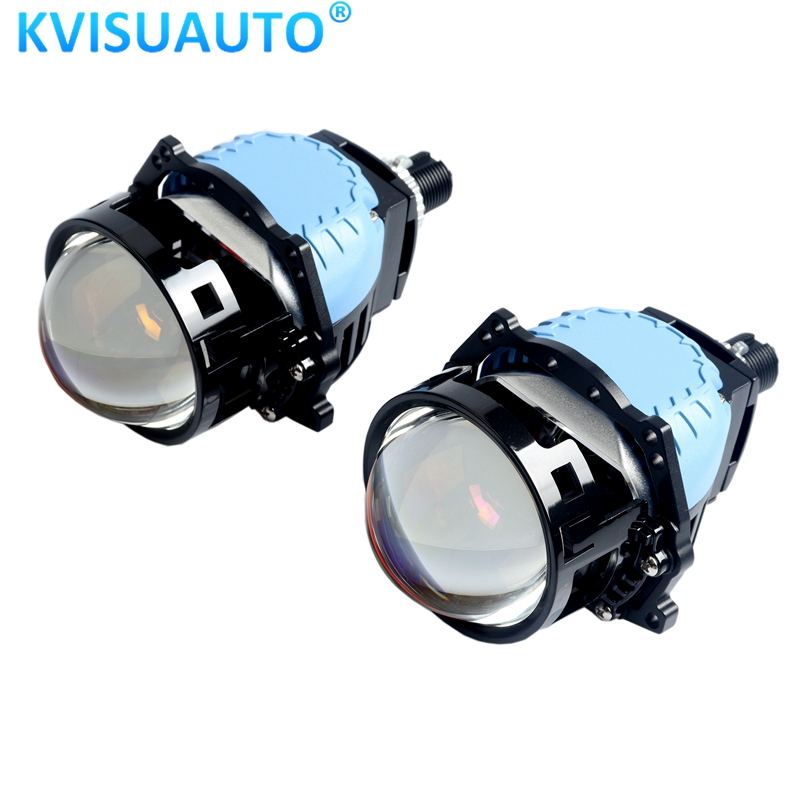 CQL KVISUAUTO 3 inch E8 58w 65w 4800K 6000K 3 pcs reflector car Bi led Projector blue Lens